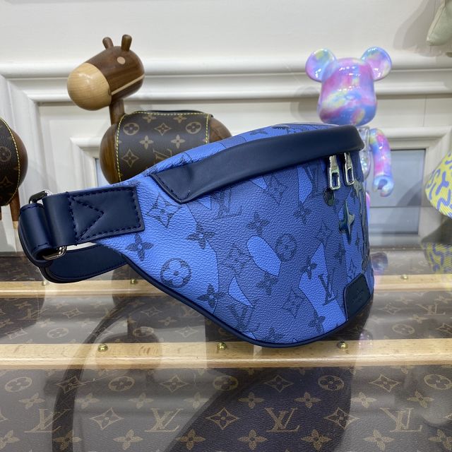 Louis vuitton original monogram canvas discovery bumbag M22576 blue