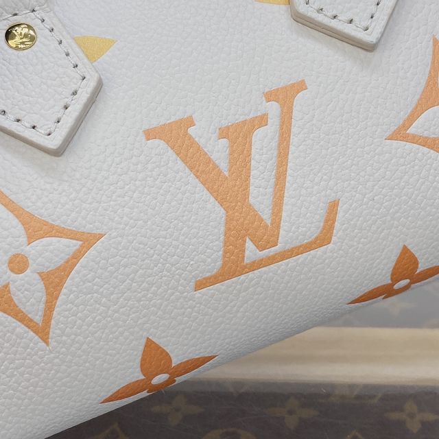 2023 Louis vuitton original calfskin nano speedy M81625 white&apricot