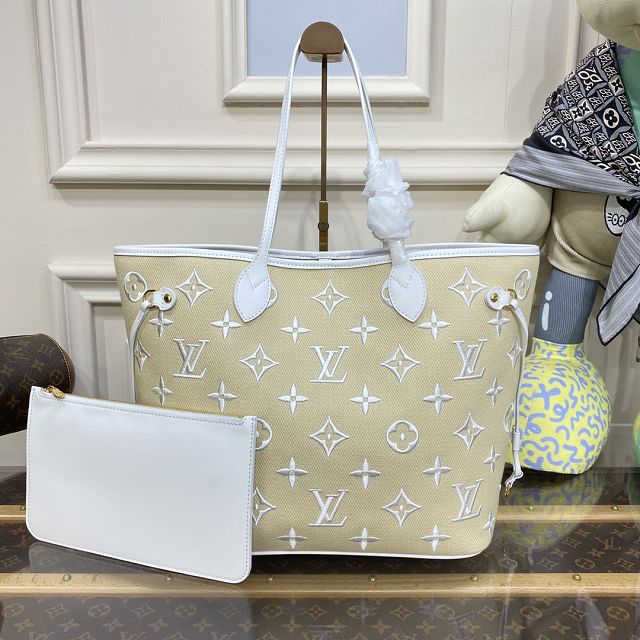 2023 Louis vuitton original lotus cotton neverfull MM M22839 beige