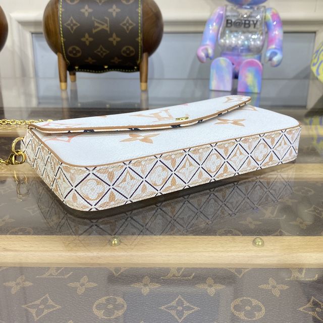 Louis vuitton original monogram canvas pochette felicie M82520 white