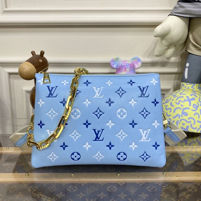 2023 Louis vuitton original lambskin coussin pm bag M22853 blue