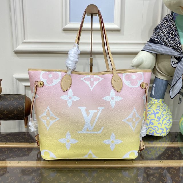 2023 Louis vuitton original monogram canvas neverfull mm M45680 yellow