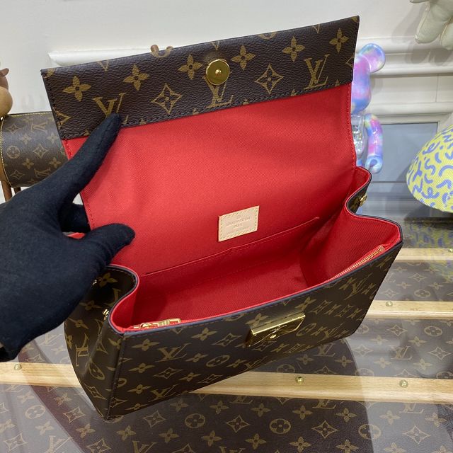 Louis vuitton original monogram canvas cluny BB handbag M43791 red