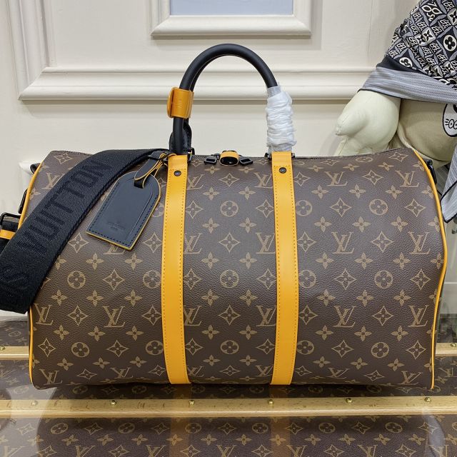 Louis vuitton original monogram canvas keepall 45 M46703 yellow