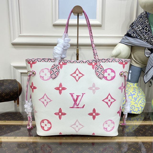 Louis vuitton original monogram canvas neverfull MM M22980 pink