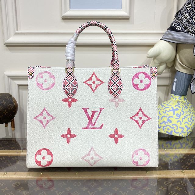 2023 Louis vuitton original monogram canvas onthego MM M22975 pink