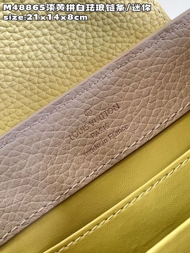 Louis vuitton original calfskin capucines mini handbag M22375 beige