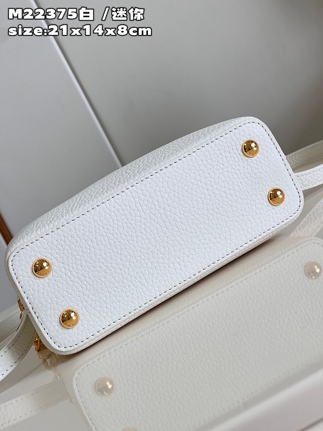 Louis vuitton original calfskin capucines mini handbag M22375 white
