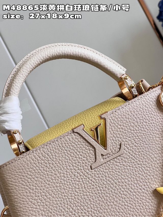 Louis vuitton original calfskin capucines BB handbag M20815 beige