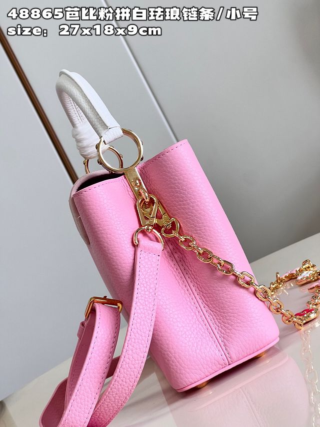 Louis vuitton original calfskin capucines BB handbag M20815 pink