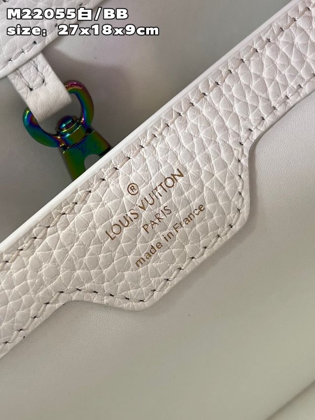 Louis vuitton original calfskin capucines BB handbag M22055 white