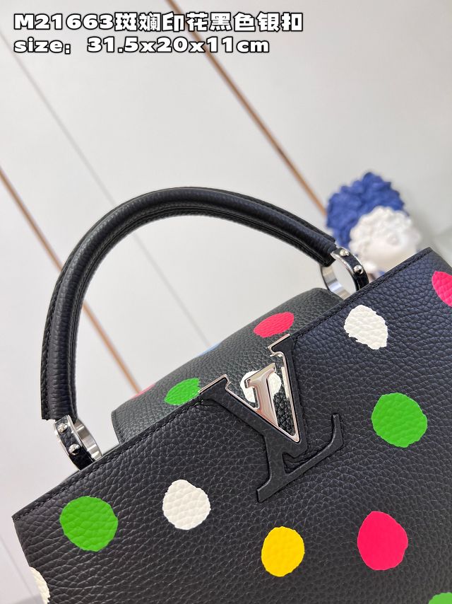 Louis vuitton original calfskin capucines MM handbag M20704 black