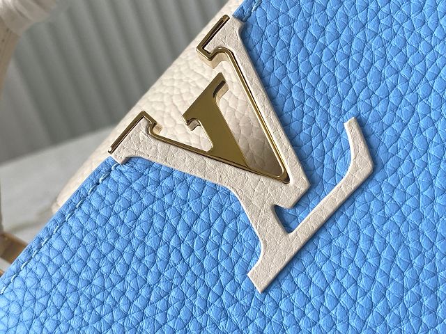 Louis vuitton original calfskin capucines mini handbag M22606 sky blue