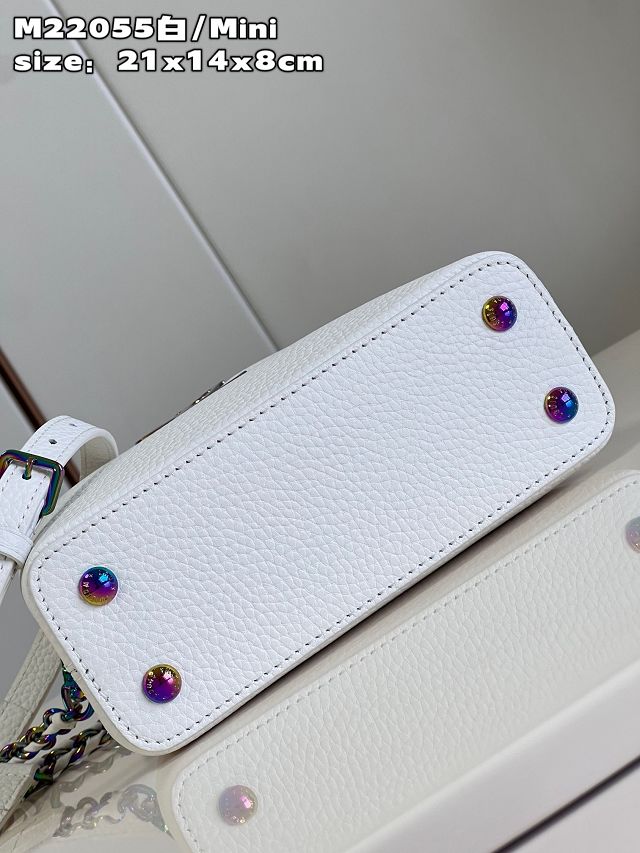 Louis vuitton original calfskin capucines mini handbag M22606 white