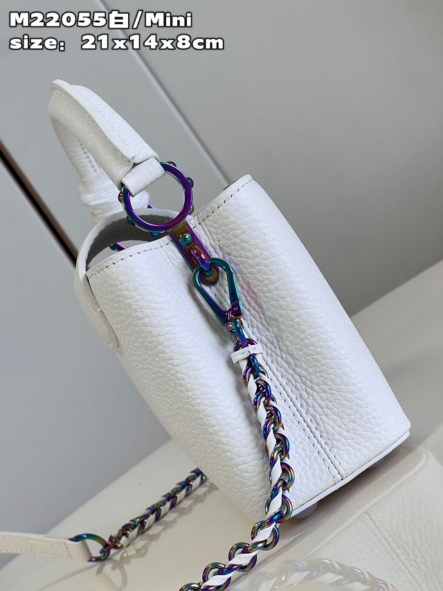 Louis vuitton original calfskin capucines mini handbag M22606 white