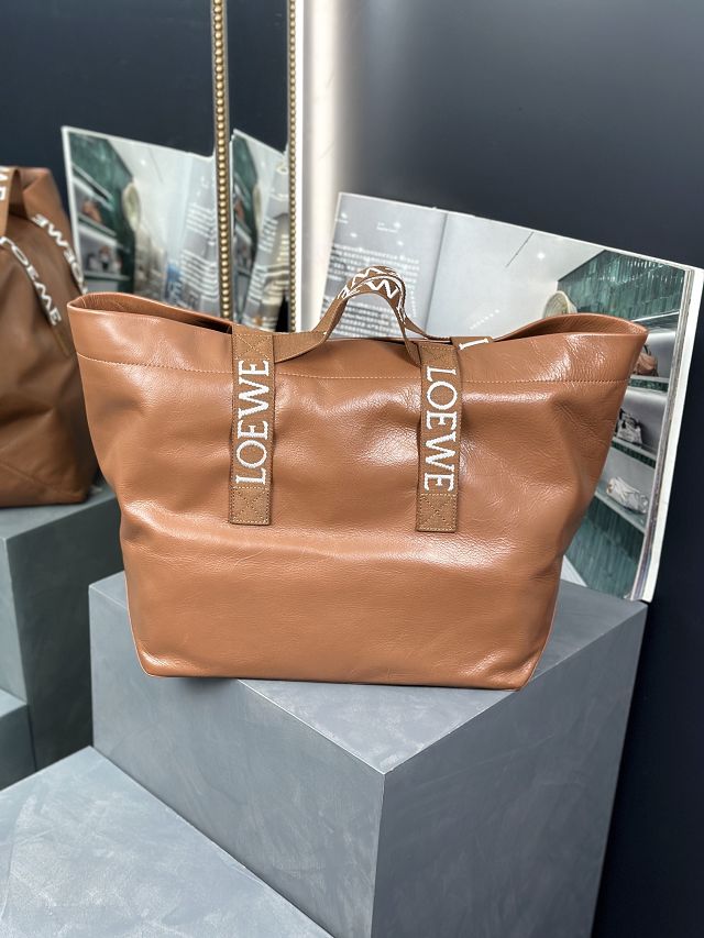 Loewe original calfskin fold shopper bag LW0001 brown