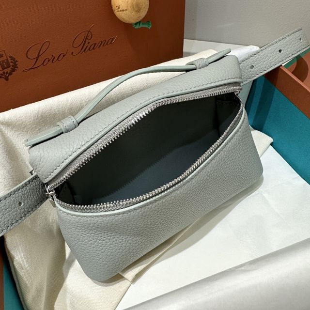 Loro Piana original calfskin extra pocket belt bag FAN4030 light blue