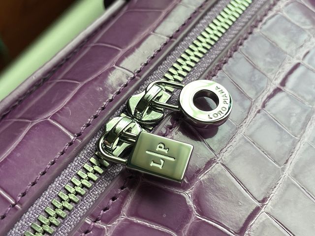 Loro Piana original crocodile leather extra pocket pouch FAN4199 purple