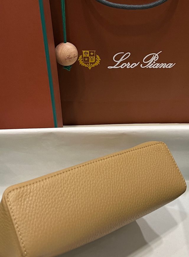 Loro Piana original calfskin extra pocket pouch L19 FAN4045 apricot