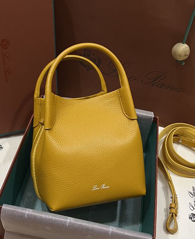 Loro Piana original calfskin mini bale bag FAM7943 yellow
