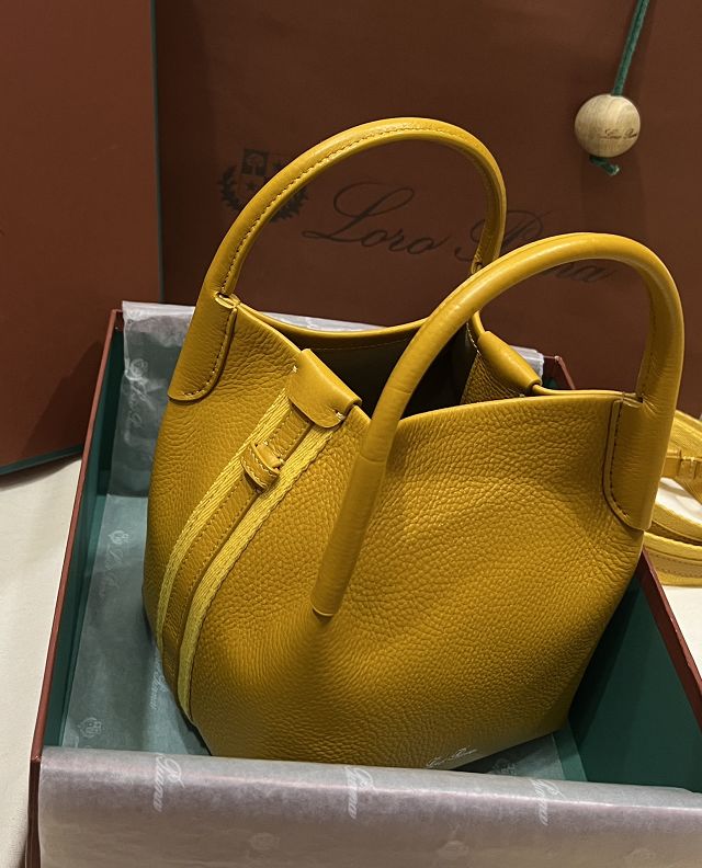 Loro Piana original calfskin mini bale bag FAM7943 yellow