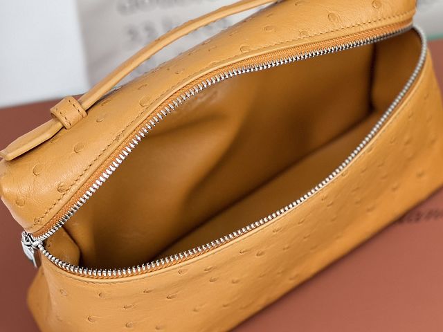 Loro Piana original ostrich leather extra pocket pouch FAN4199 yellow