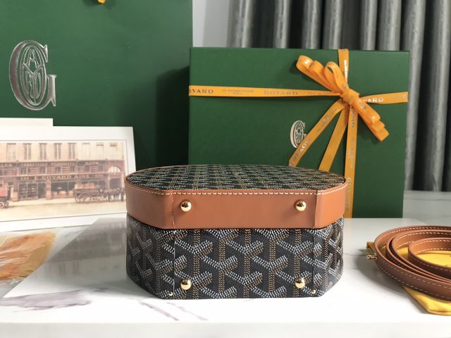 Goyard original canvas alto hatbox bag GY0037 black&brown