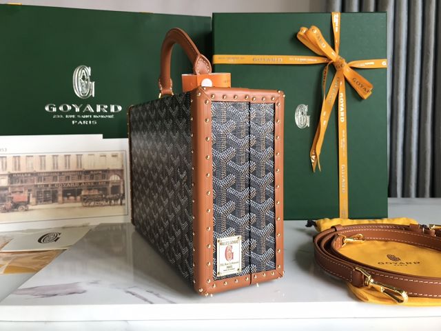 Goyard original canvas grand hotel trunk bag GY0036 black&brown
