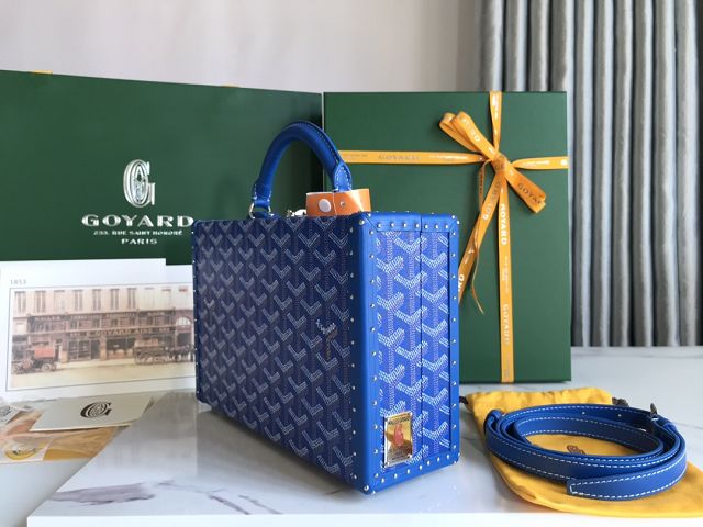 Goyard original canvas grand hotel trunk bag GY0036 blue