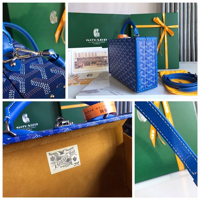 Goyard original canvas grand hotel trunk bag GY0036 blue