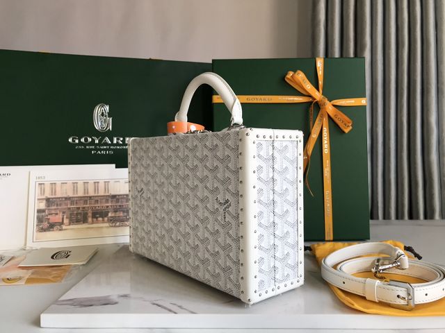 Goyard original canvas grand hotel trunk bag GY0036 white