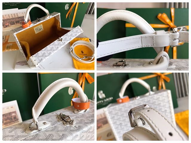 Goyard original canvas grand hotel trunk bag GY0036 white