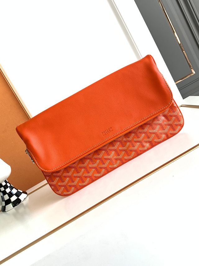 Goyard original calfskin&canvas sainte marie MM clutch GY0020 orange