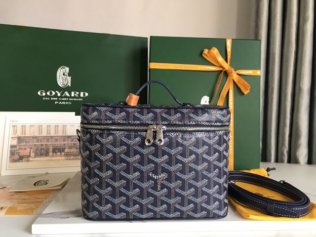 Goyard original canvas muse vanity case GY0052 navy blue