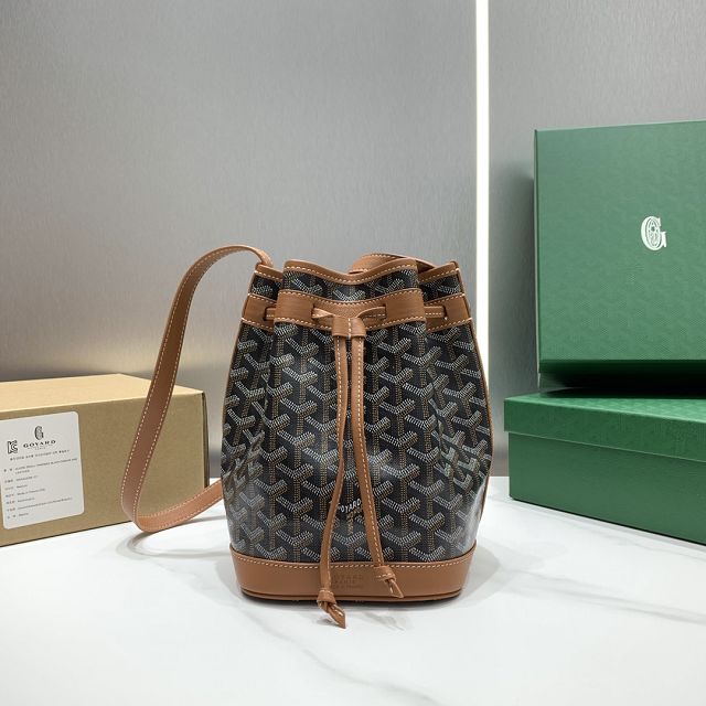 Goyard original canvas petit flot bucket bag GY0054 black&brown