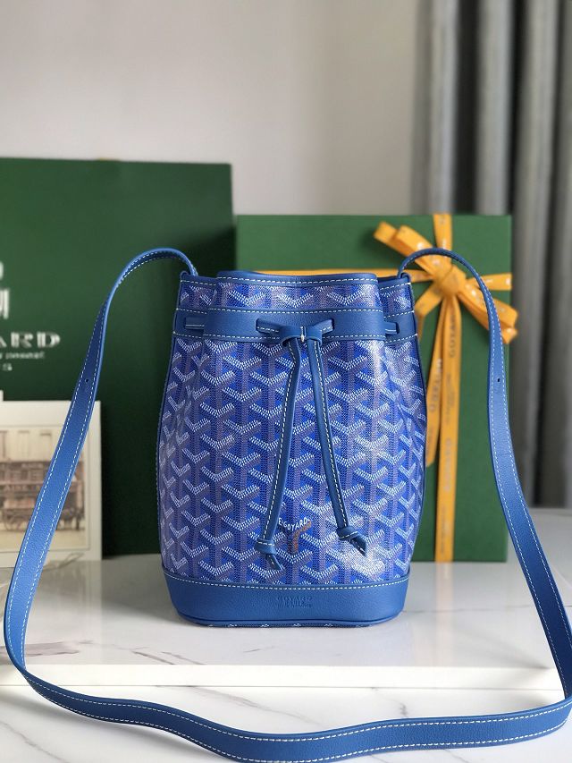 Goyard original canvas petit flot bucket bag GY0054 blue