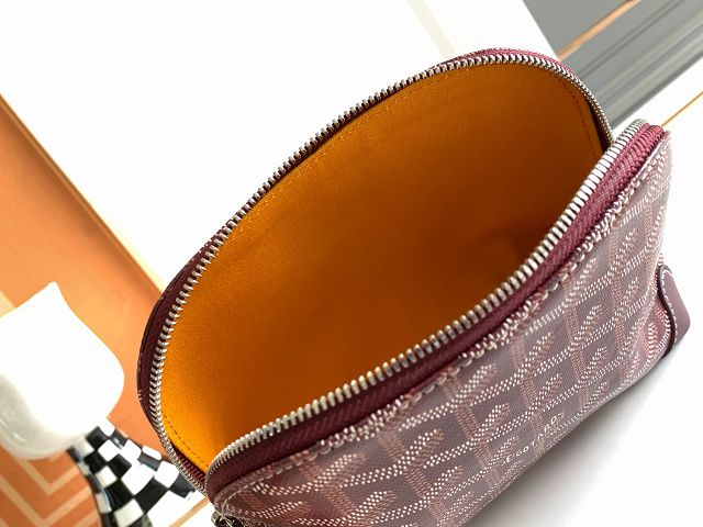 Goyard original canvas vendome cosmetic pouch GY0059 burgundy