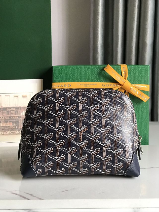 Goyard original canvas vendome cosmetic pouch GY0059 navy blue