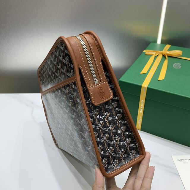 Goyard original canvas large clutch GY0063 black&brown