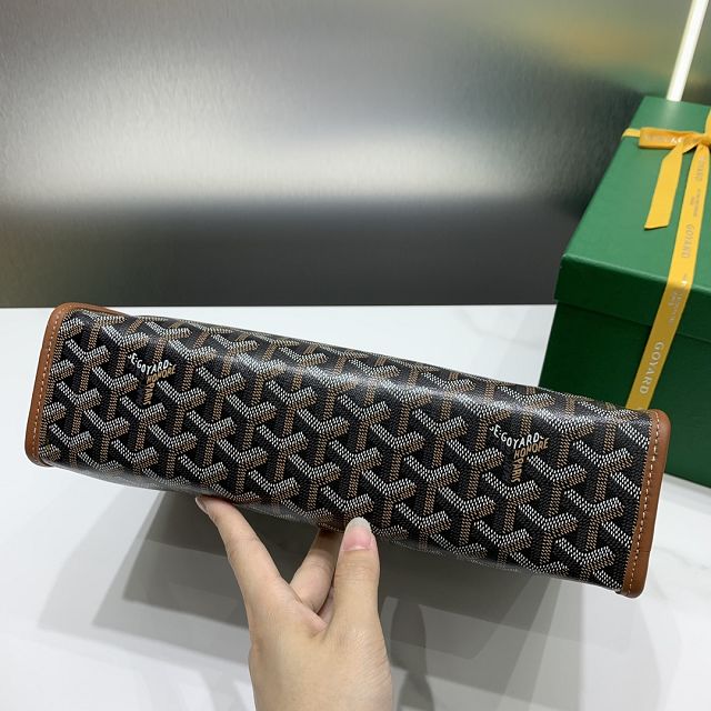 Goyard original canvas large clutch GY0063 black&brown