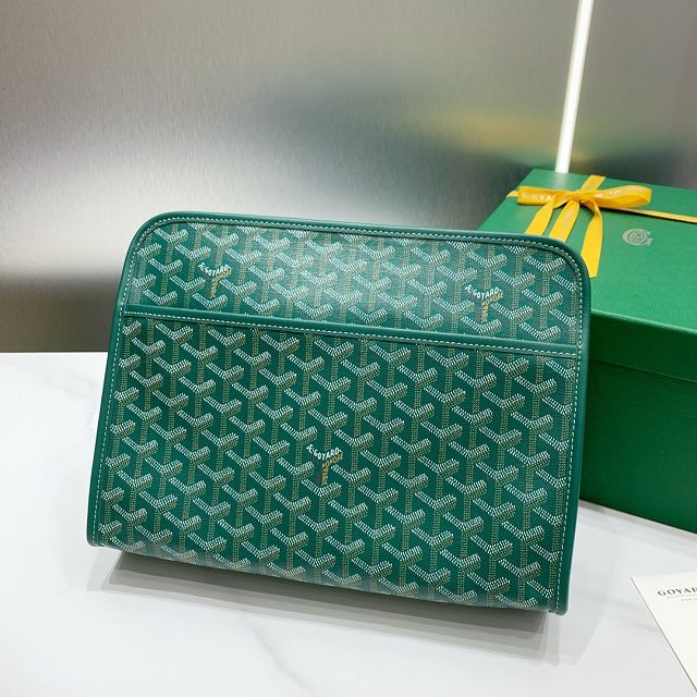 Goyard original canvas large clutch GY0063 green