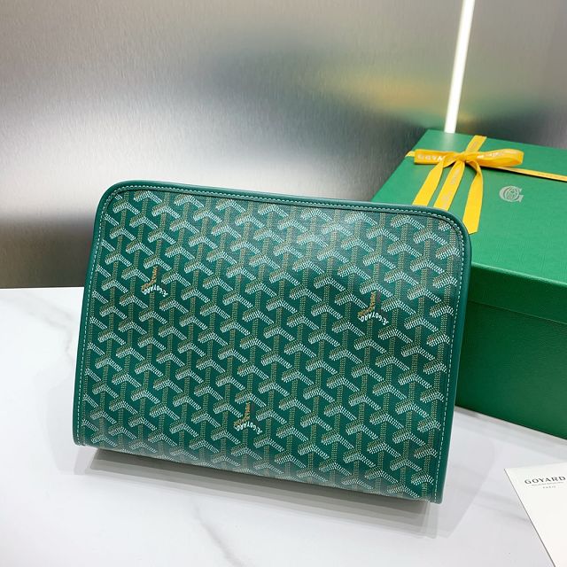 Goyard original canvas large clutch GY0063 green