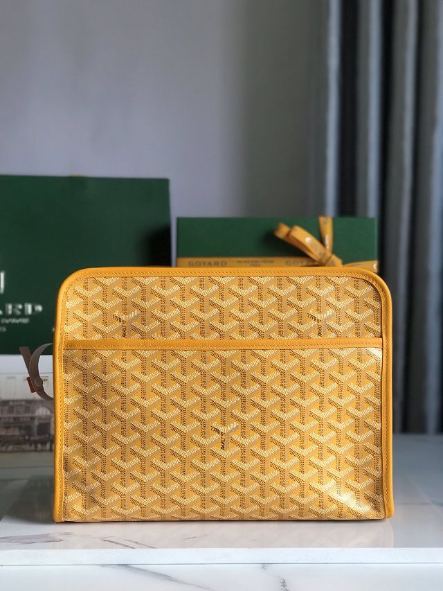 Goyard original canvas large clutch GY0063 yellow