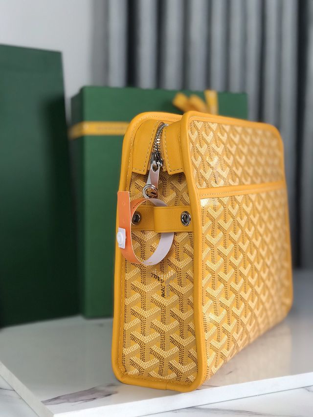 Goyard original canvas large clutch GY0063 yellow