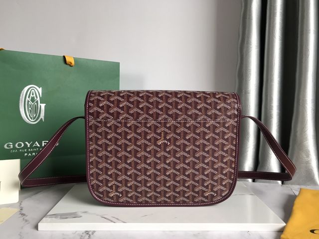 Goyard original canvas belvedere MM bag GY0072 burgundy