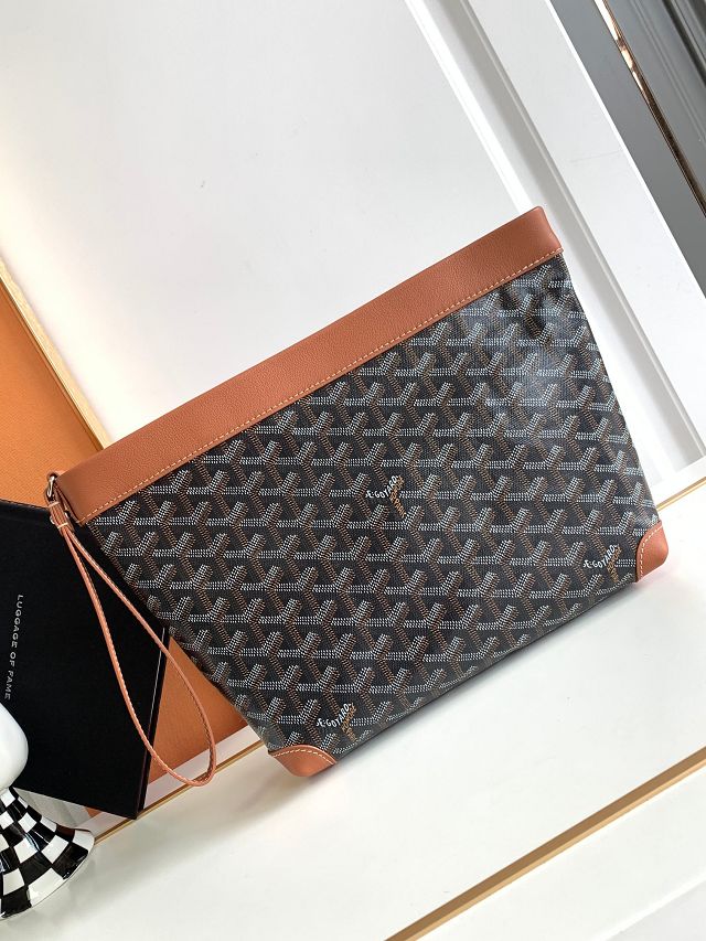 Goyard original canvas conti pouch GY0066 black&brown