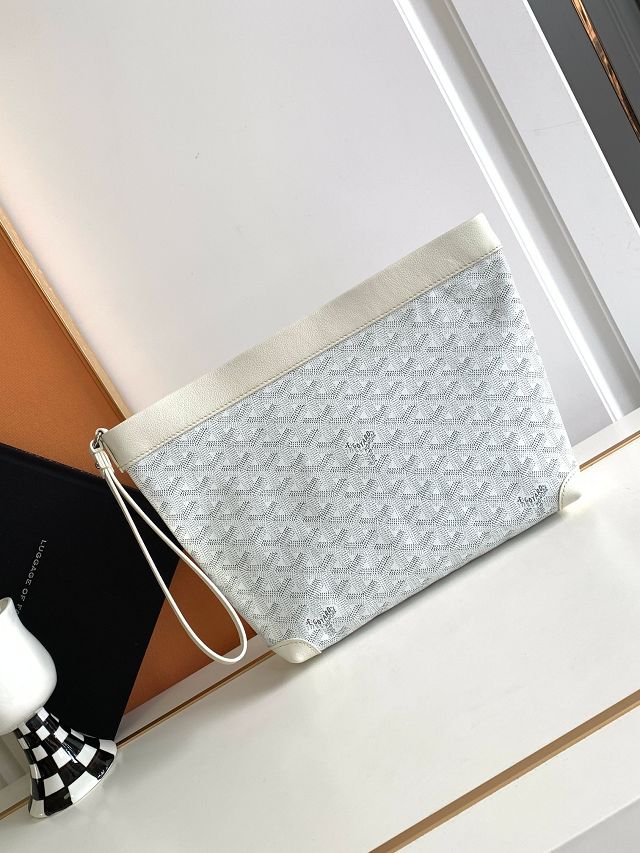 Goyard original canvas conti pouch GY0066 white