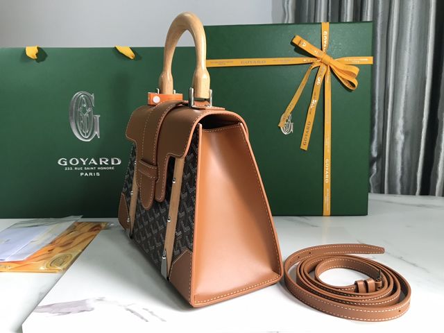 Goyard original canvas saigon structure PM bag GY0075 black&brown