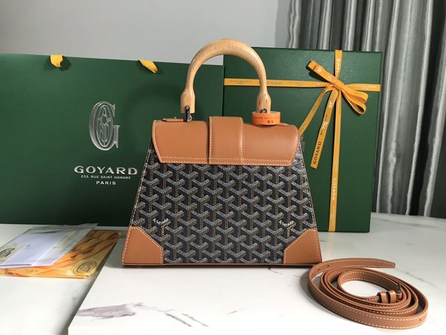 Goyard original canvas saigon structure PM bag GY0075 black&brown