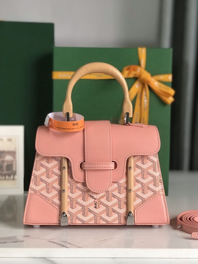 Goyard original canvas saigon structure mini bag GY0009 pink